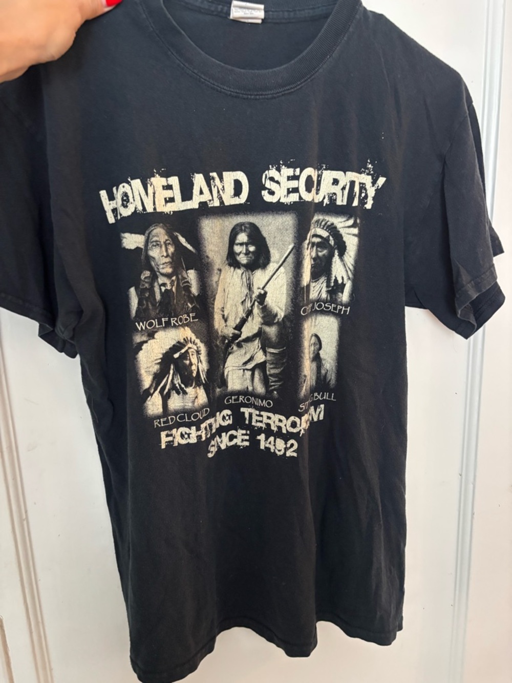 Vintage Black "Homeland Security" Graphic Tee M